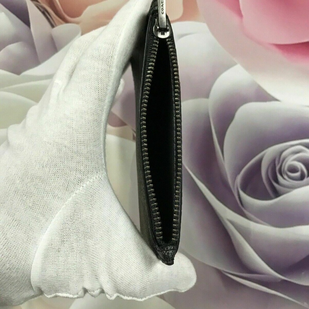 Men’s Zip Card Case Holder Wallet Signature - Picture 5 of 8